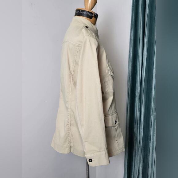 Piazza Sempione Women's Tan Utility Stand Collard Jacket Sz IT48 (826) - Picture 2 of 10